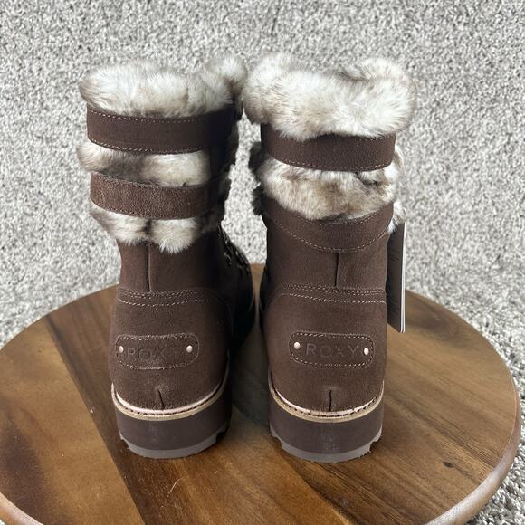 Roxy Alpine Collection BRANDI IIl Suede Faux Fur Snow Women Size 12 Boots Brown - Picture 6 of 11